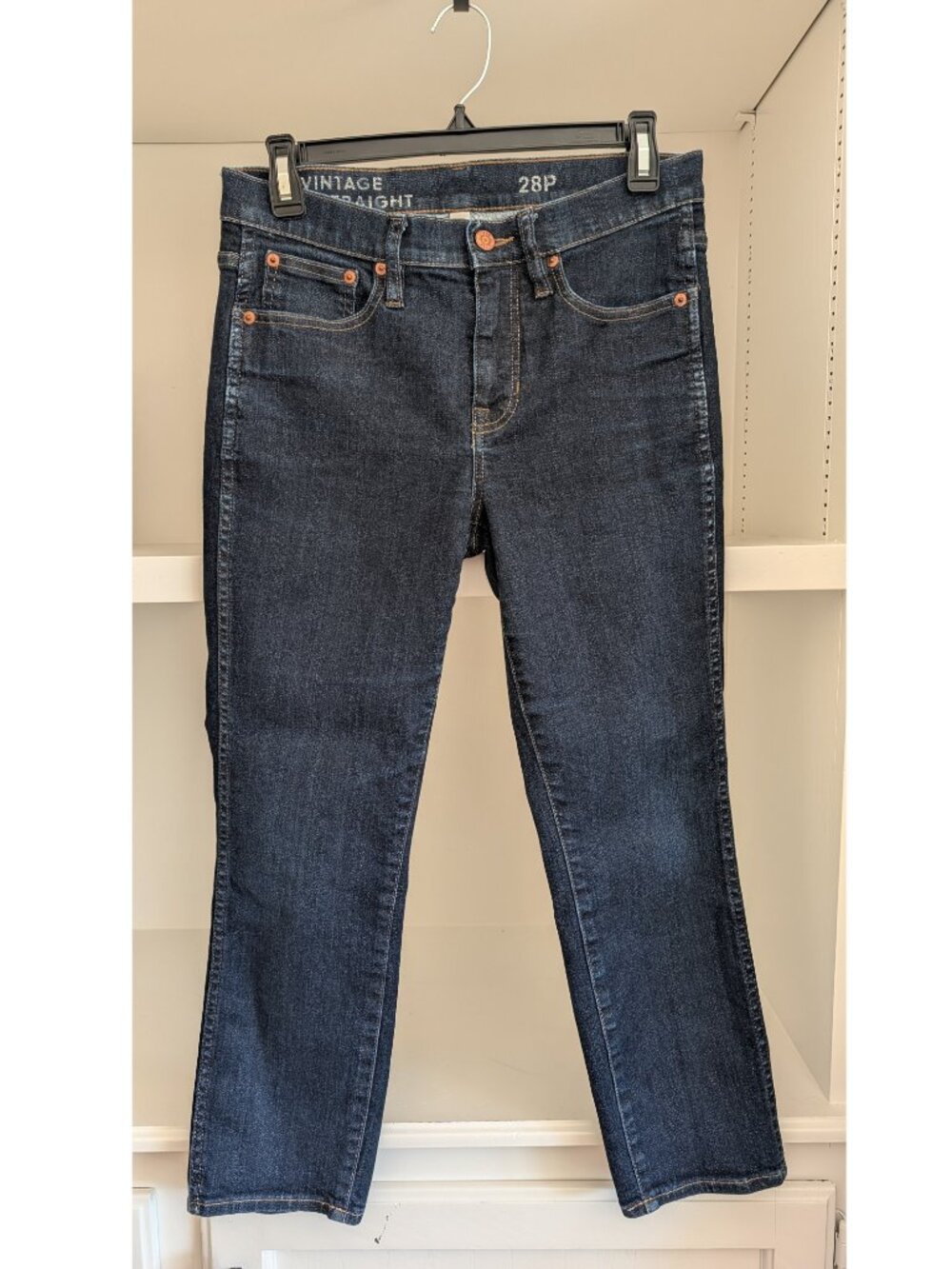 JCREW Vintage Slim-Straight Petite Jeans - 9" Mid-Rise - Rinse (K5392)